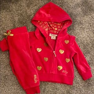 Juicy Couture Baby 3-6m Tracksuit With Gold Hearts